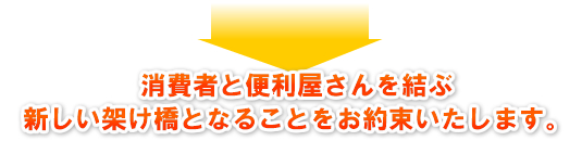 消費者と便利屋さんを結ぶ新しい架け橋となることをお約束いたします。